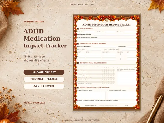 Cover preview of Autumn ADHD Medication Tracker PDF
