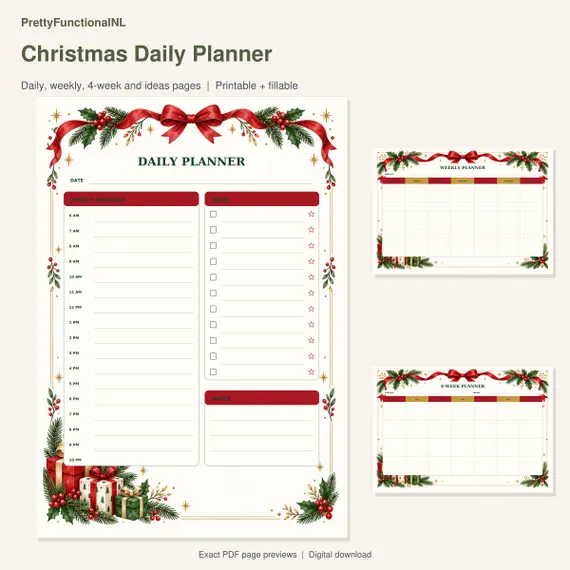Cover preview of Christmas Daily Planner PDF