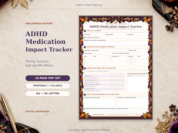 Cover preview of Halloween ADHD Medication Tracker PDF