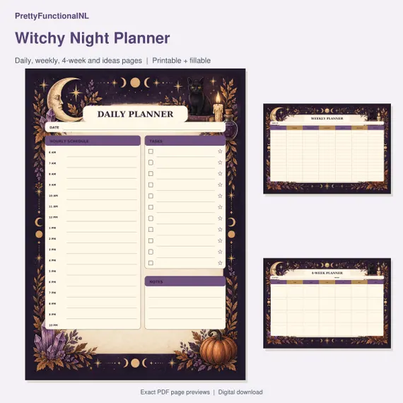 Cover preview of Witchy Daily & Weekly Planner PDF