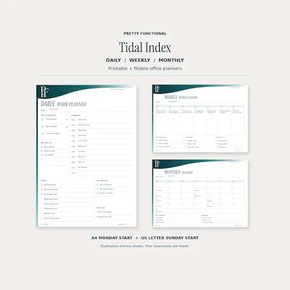 Cover preview of Teal & Petrol Office Planner PDF