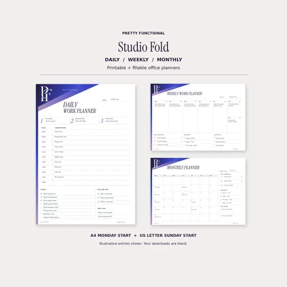 Cover preview of Cobalt & Purple Office Planner PDF
