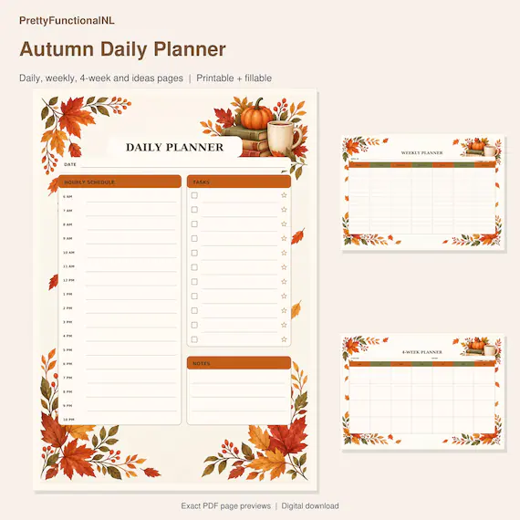 Cover preview of Autumn Daily Planner PDF