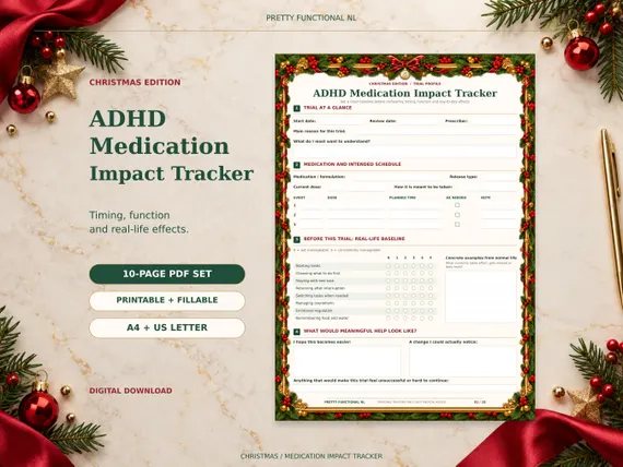 Cover preview of Christmas ADHD Medication Tracker PDF