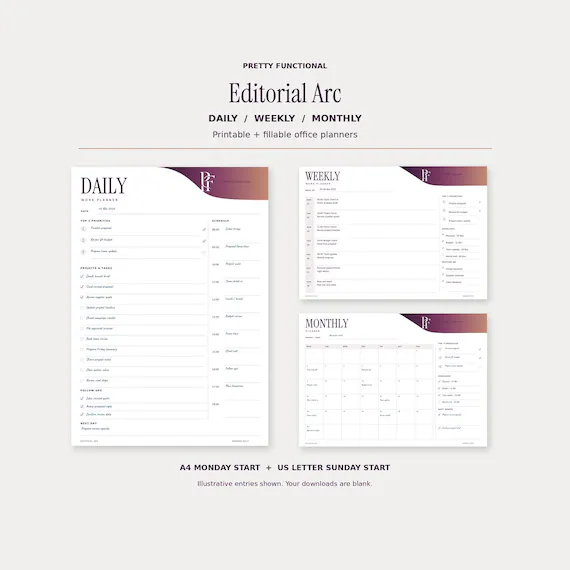 Cover preview of Plum & Copper Office Planner PDF