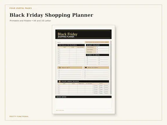 Cover preview of Black Friday Shopping Planner PDF