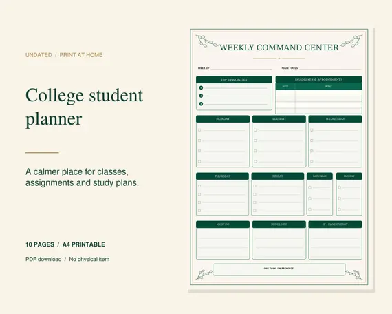 Cover preview of Student Planner & Assignment Tracker PDF
